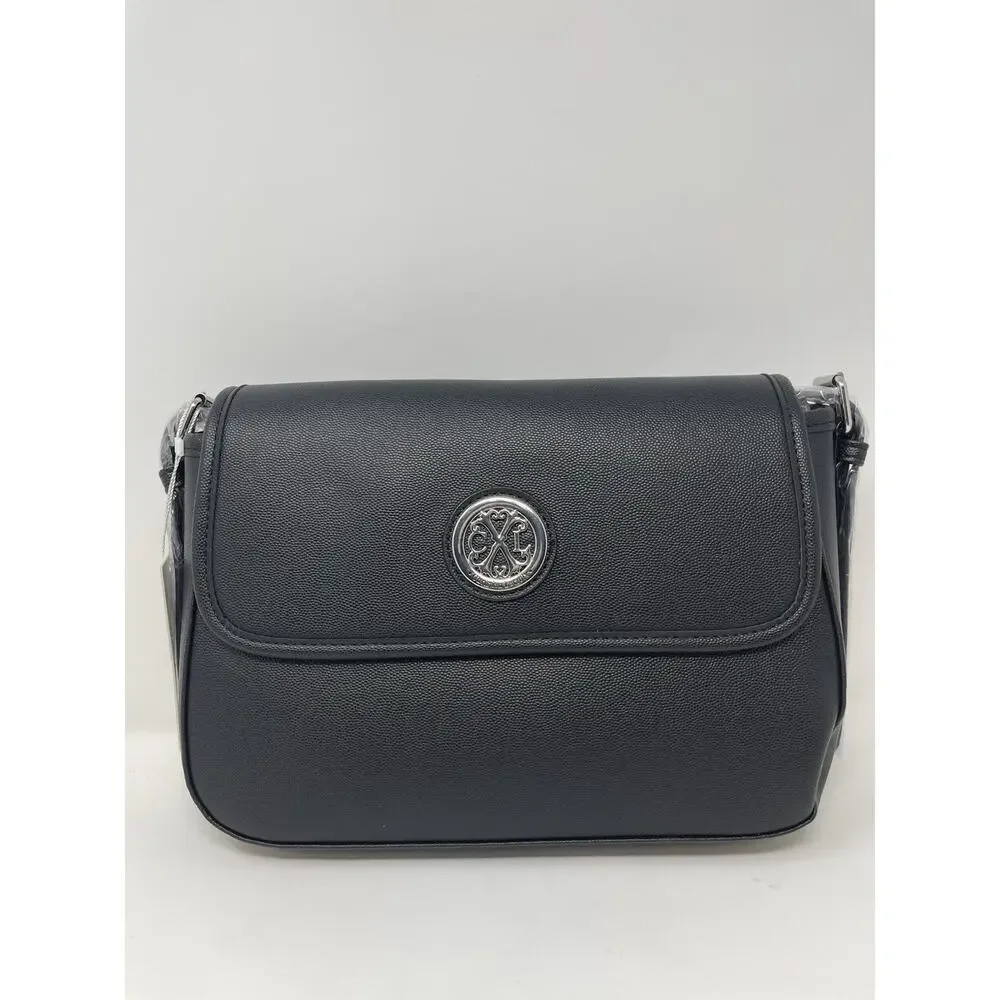 Christian Lacroix CXL Karen Caviar Shoulder Bag Black Faux‎ Leather Retail $98